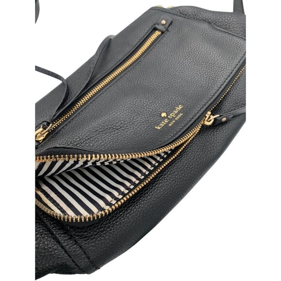 Kate Spade New York Black Pebbled Leather Crossbody Bag With Gold Hardware - Picture 12 of 12